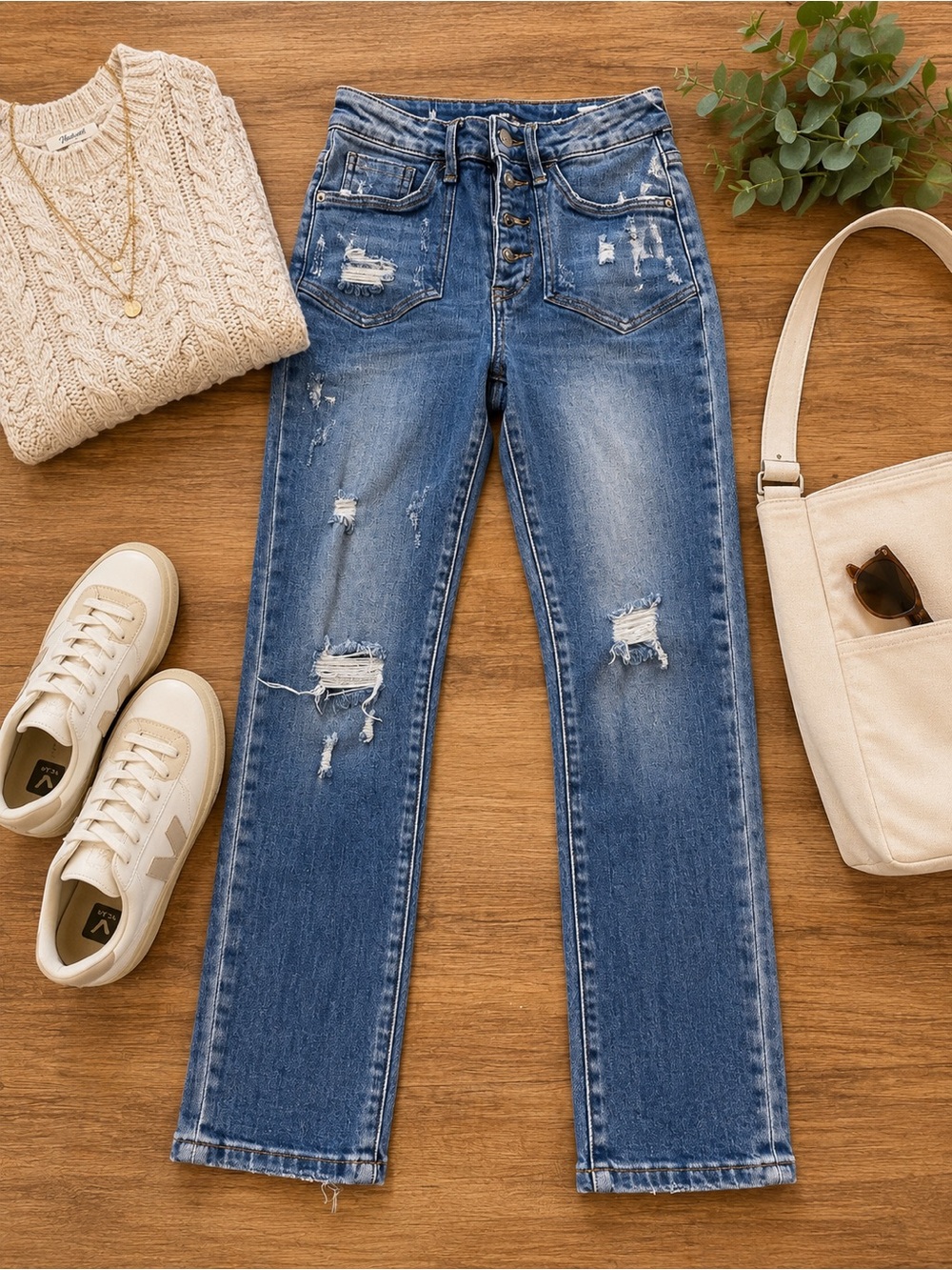 RISEN Los Angeles Distressed Skinny Jeans Women's Size 1/ 25 (g1) Botton Fly